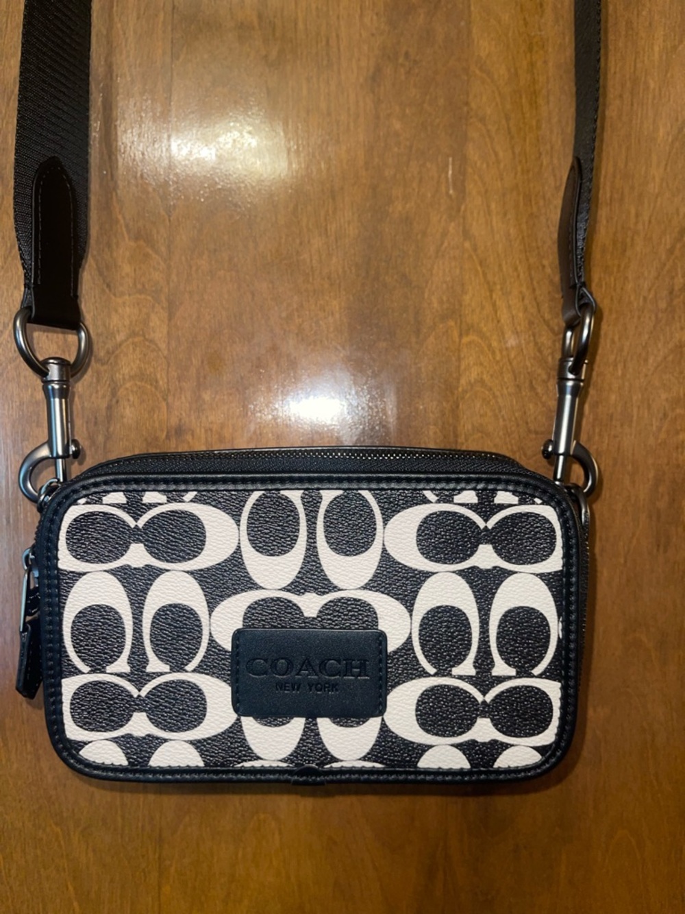 Coach Monogram Crossbody - Black & White